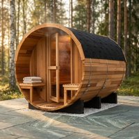 6-Person Patchworkred Cedar Traditional Steam Barrel Sauna — Studio Shot