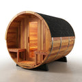 Outdoor Steam Sauna Built for Traditional Wellness, 6 Person Capacity, Red Cedar Construction, Barrel Design