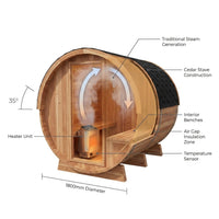 6-Person Patchworkred Cedar Traditional Steam Barrel Sauna — How It Works