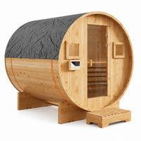 Outdoor Traditional Sauna Built for Wellness Sessions, 4-6 Person Capacity, 6KW Heater, Tempered Glass Door