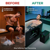 Cold Plunge Tub, 248 Gallon, 1 Horsepower, Heavy-Duty Ice Bath Tub for Athletes with Hot & Cold, Portable Inflatable Plunge Chiller with Water Treatment Kit, Immersion Therapy, Wifi (Black, 1 Set) — Before & After