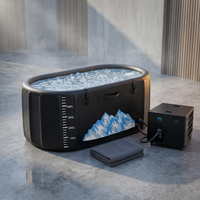 Cold Plunge Tub, 248 Gallon, 1 Horsepower, Heavy-Duty Ice Bath Tub for Athletes with Hot & Cold, Portable Inflatable Plunge Chiller with Water Treatment Kit, Immersion Therapy, Wifi (Black, 1 Set) — Studio Shot
