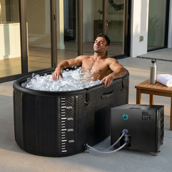 Cold Plunge Tub Built for Recovery Therapy, 248 Gallon Capacity, 1 HP Chiller System, WiFi Enabled Controls