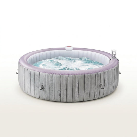 Hot Tub with Cup Holder, Outdoor Inflatable Home Spa, All-In-One Hot Tub W/Hidden Pump, 4 Filters, 82'' round Portable Pool for 6 Person W/130Pcs Jets — Studio Shot